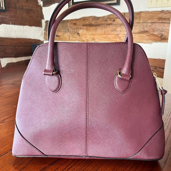 Vintage Calvin Klein Saffiano Leather Bag – Maroon - Picture 2 of 5